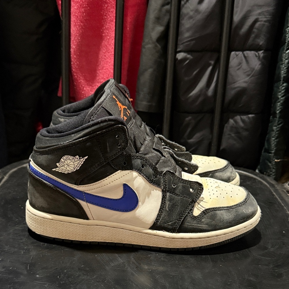 Jordan 1 Mid Black Racer Blue White (GS)